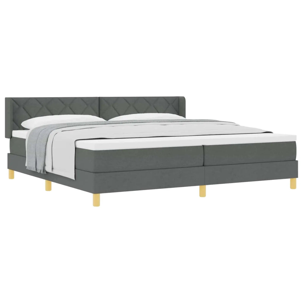 Letto a molle con materasso Grigio scuro 200 x 200 cm Tessuto 3341378