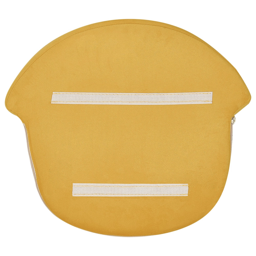 Sedia imbottita in velluto giallo con braccioli Mobili per l'asilo nido Seduta per bambini Design moderno Forma a corona
