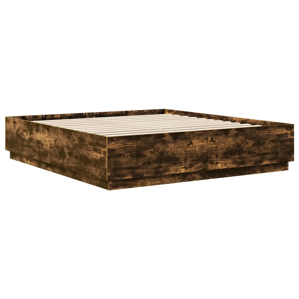 Struttura del letto Rovere fumé 200 x 200 cm Legno multistrato