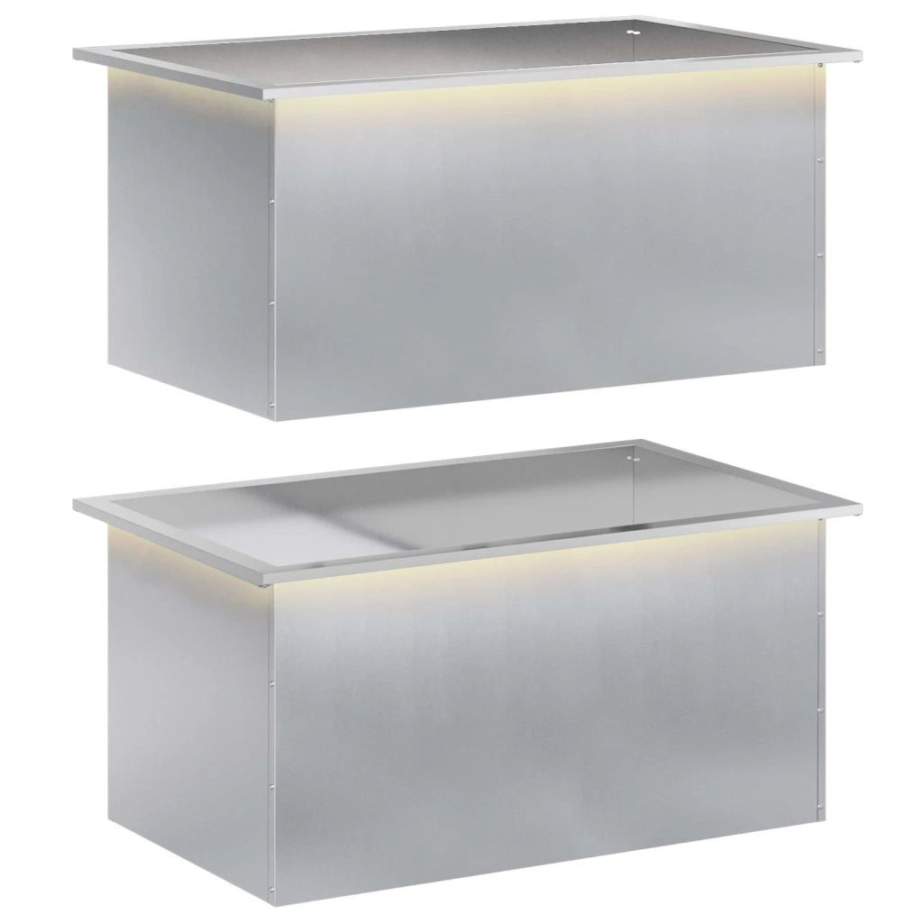 Fioriera da giardino con LED 2 pz Argento 50 x 80 x 48 cm 8008221