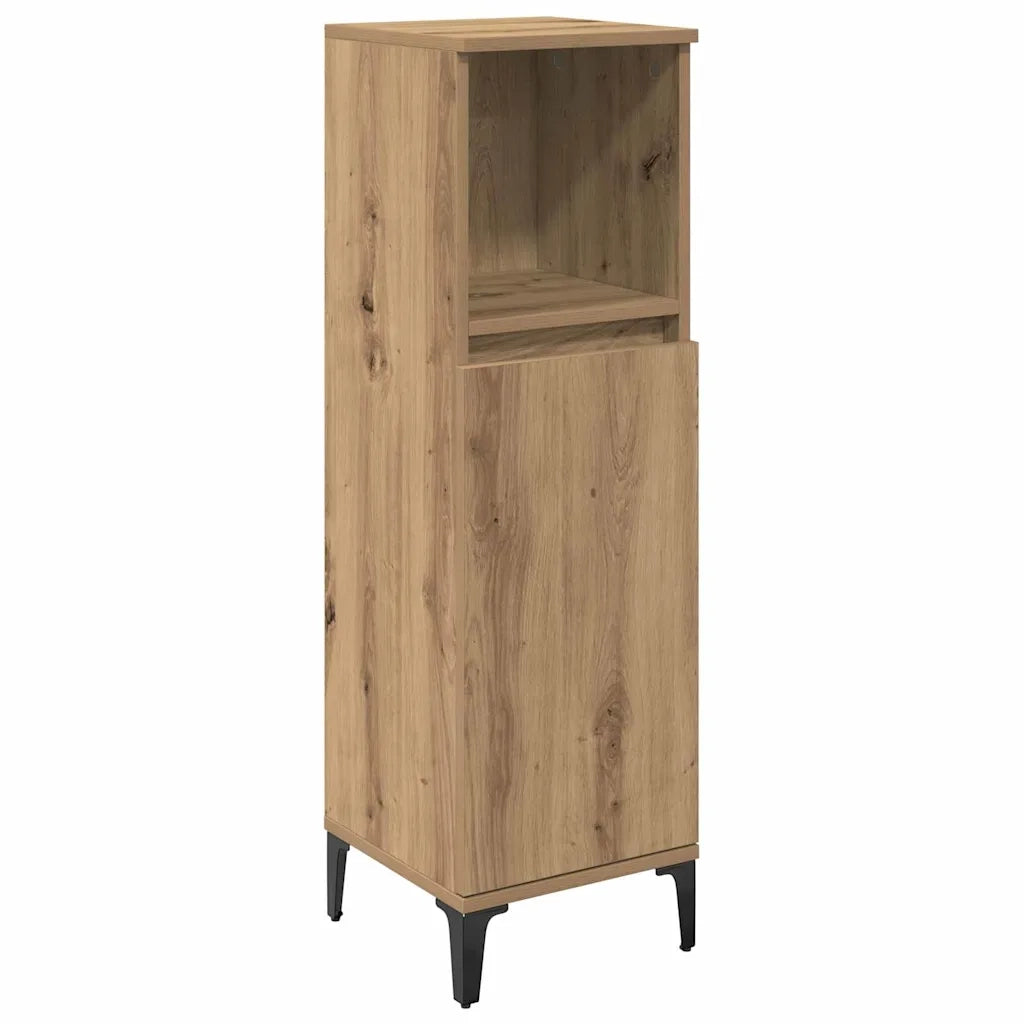 Set di mobili per il bagno con porta 3 pcs Rovere artigianale 3415945