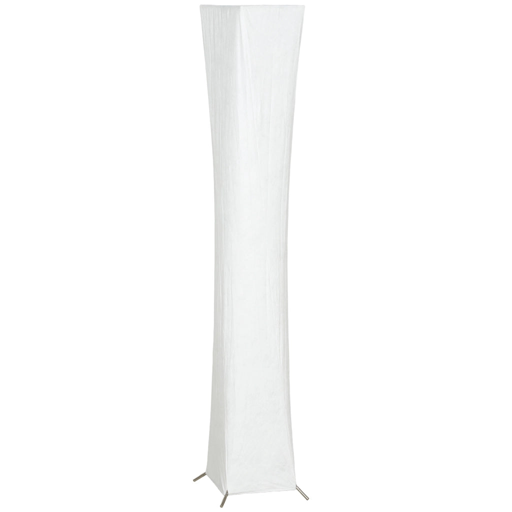 Lampada da Terra Moderna 25x25x129 cm con Interruttore a Pedale in Acciaio e Tessuto Bianco e Argento