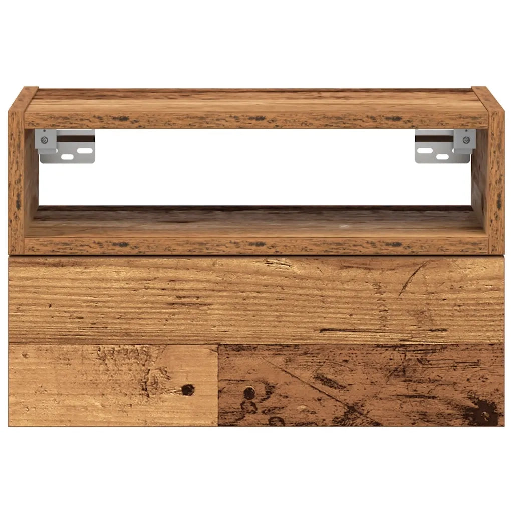 Comodino a Muro Legno Antico 45x26x28,5 cm 858610