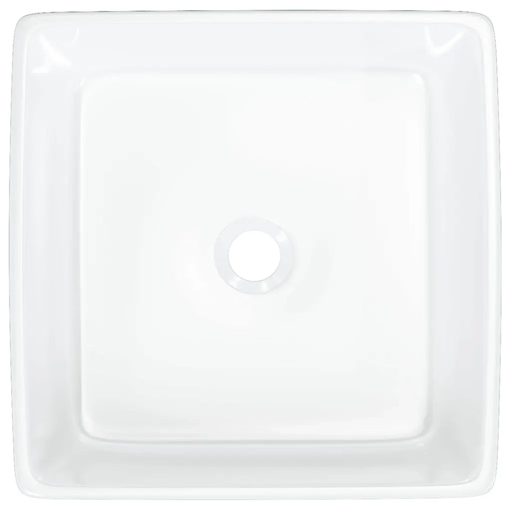 Lavandino-Lavabo-Lavello Bianco 37x37x13 cm in Ceramica Quadrato