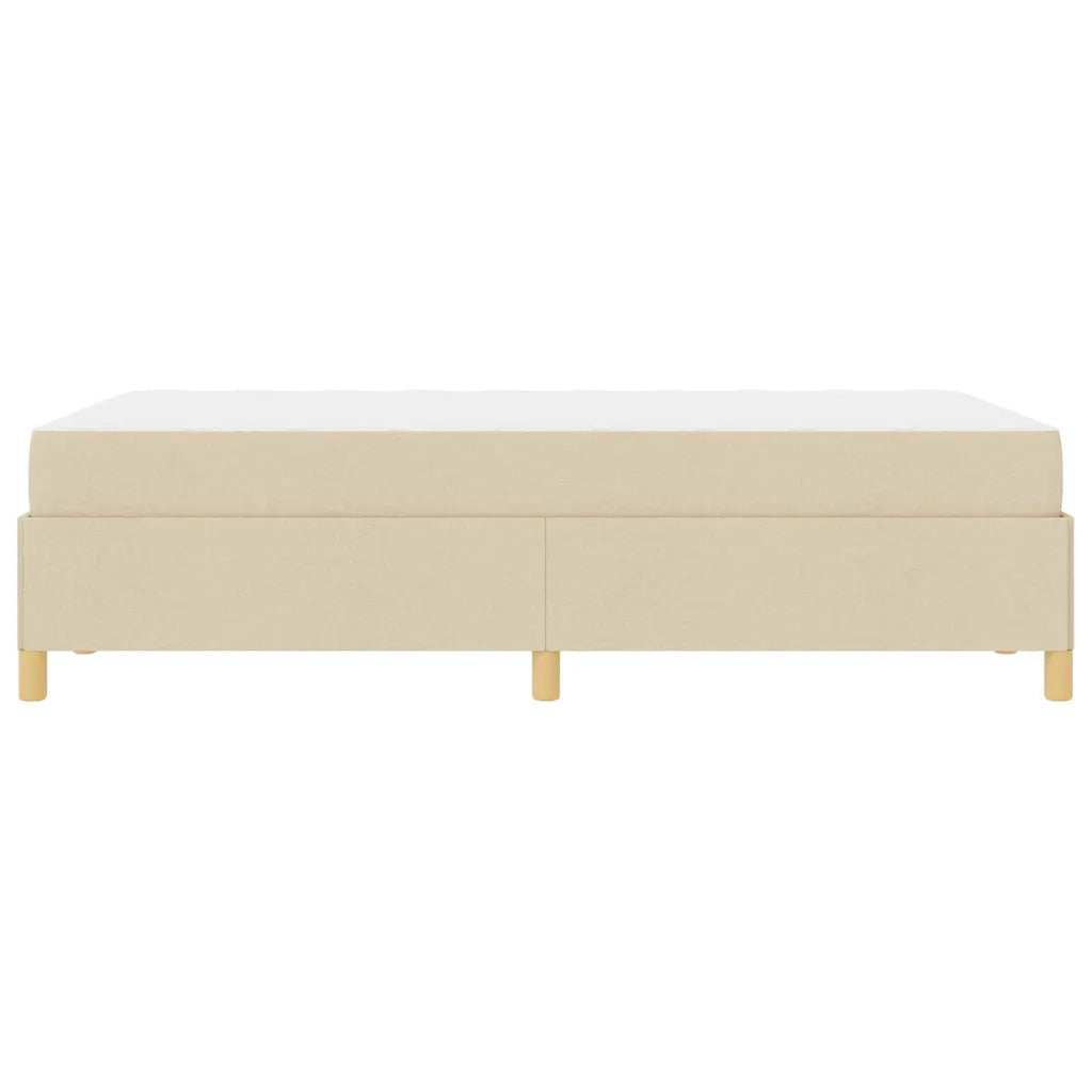 vidaXL Letto a molle con materasso Crema e Bianco 120 x 200 cm Tessuto