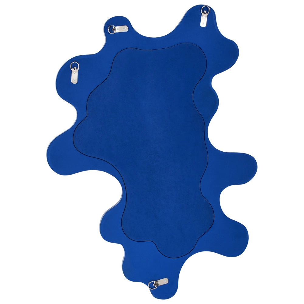 Specchio da parete MDF blu 80x59 cm Forma irregolare Decorazioni Accessori per la casa Decorativi