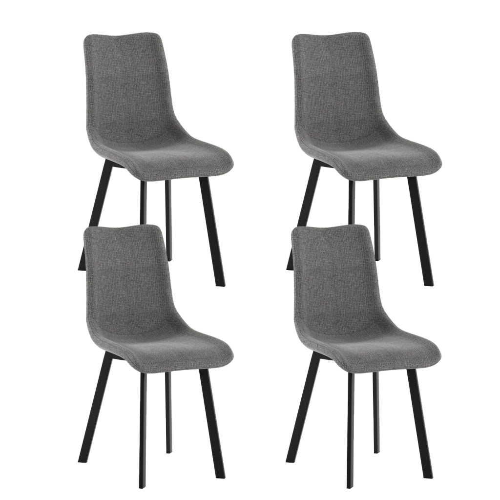 Set 4 Sedie Iris 45x56x86 cm in Tessuto Easy-Clean Grigio Scuro