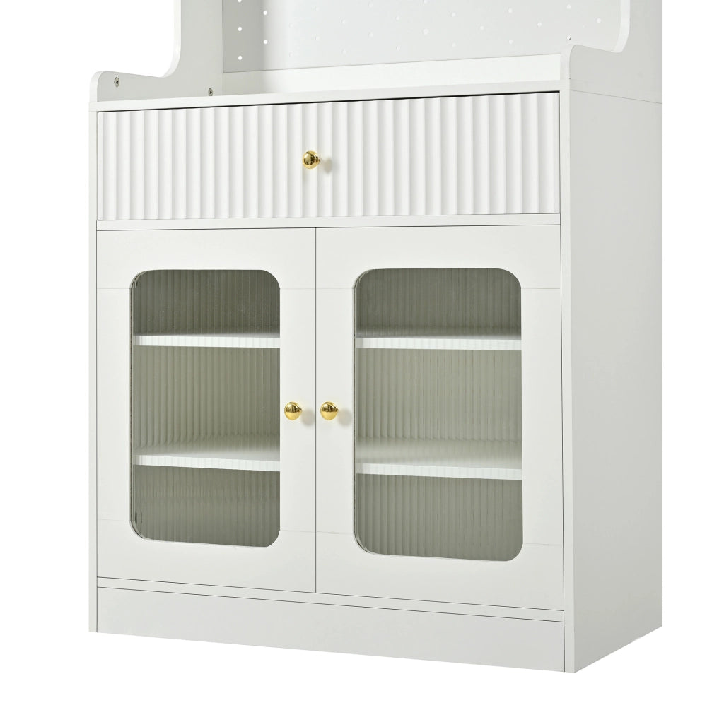Credenza alta 80x40x180 cm bianca in MDF, ripiani regolabili