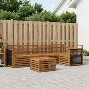 Set divano sezionale 5 pcs Naturale Legno di Acacia Massello