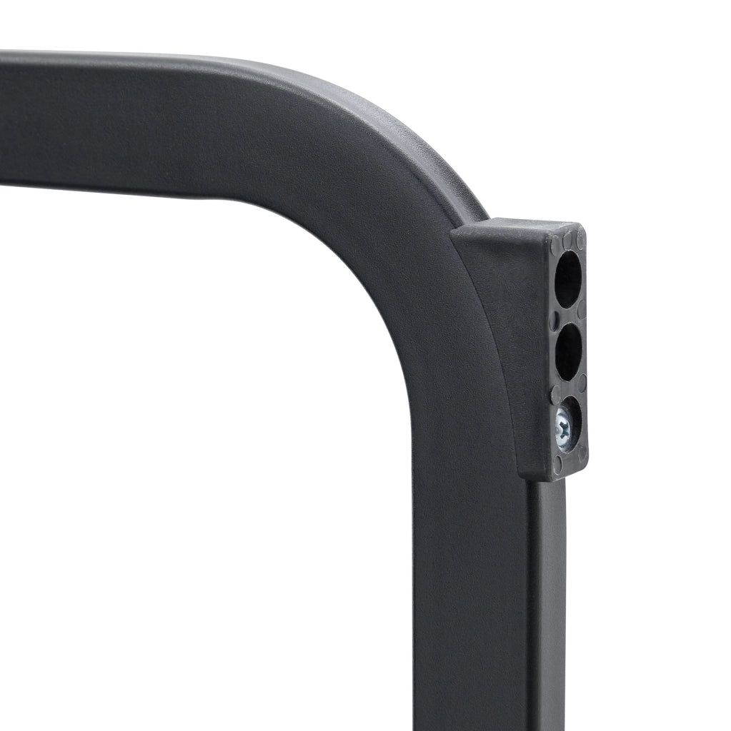 Set di 2 sedie da pranzo con schienale alto 100 cm; in PU nero e metallo nero