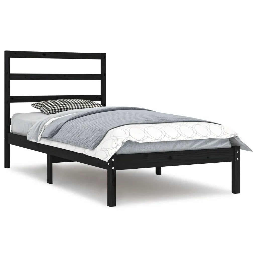 Giroletto Nero in Legno Massello di Pino 100x200 cm 3104927