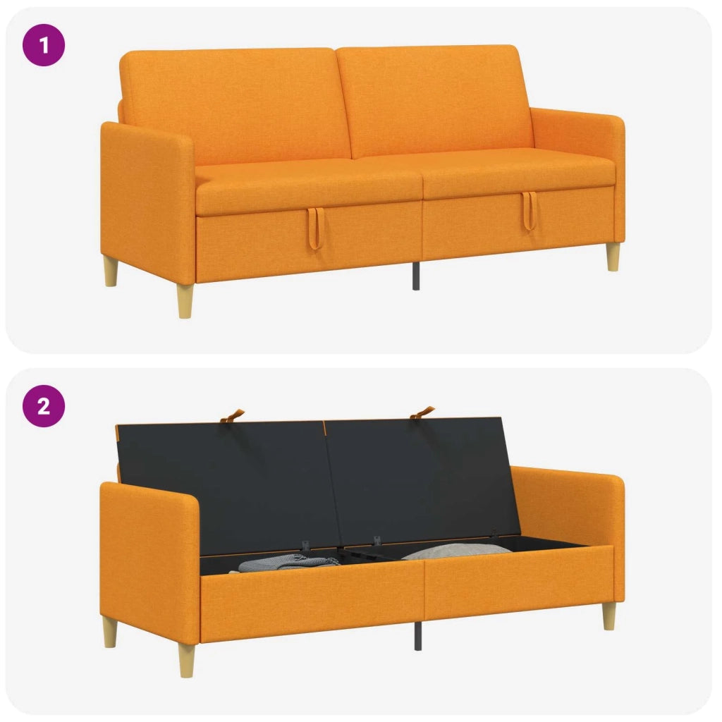 Divano con Storage Giallo Scuro 192 x 78 x 87 cm Poliestere 42036984