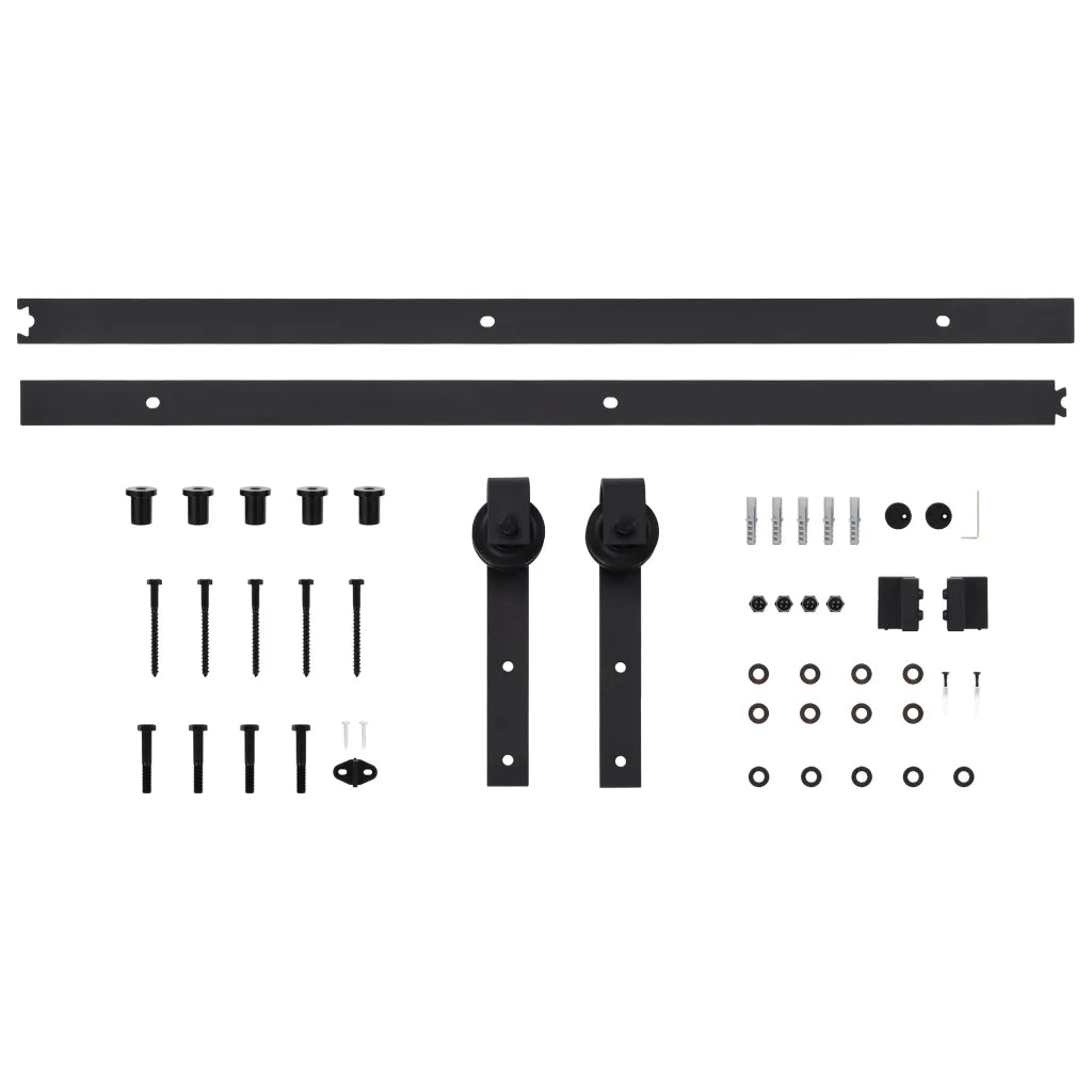 Kit di Binari per Porte Scorrevoli SKIEN 200 cm Acciaio Nero 145265
