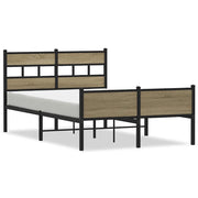 Letto matrimoniale | Letto per adulti | Giroletto senza Materasso Rovere Sonoma 120x190cm in Truciolato