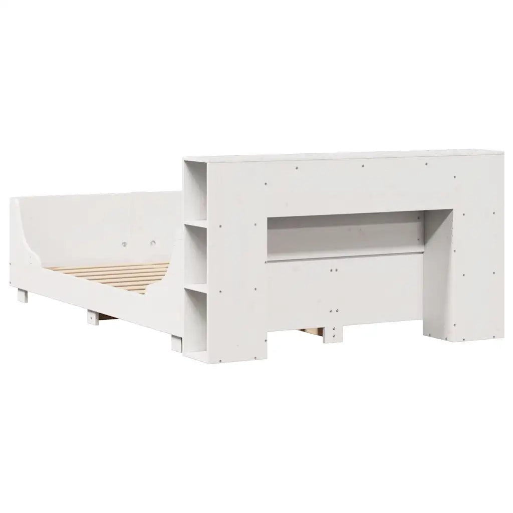 Giroletto senza Materasso-Struttura Letto Bianco 140x200 cm Legno Massello Pino 235969