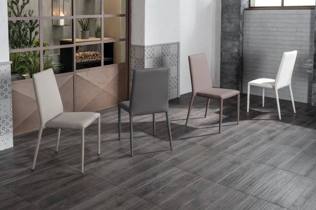 4x Sedia in similpelle grigio scuro 40x496h cm