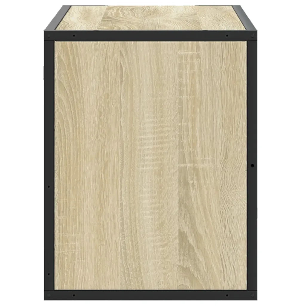 Mobile TV Rovere Sonoma 80x31x39,5 cm Legno Multistrato Metallo