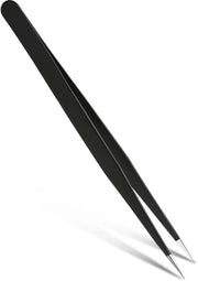 Pincetto Precisio - Finitura Fine e Naufragio - Nero - Adatto per Modellismo e Elettronica - Ideale per Gioielli e Laboratorio...