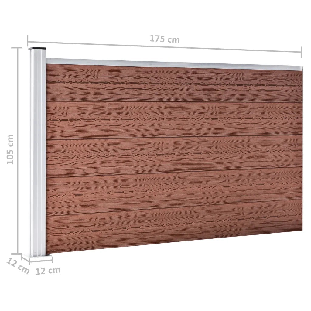 Pannello di recinzione | Recinzione da Giardino in WPC 175x105 cm Marrone