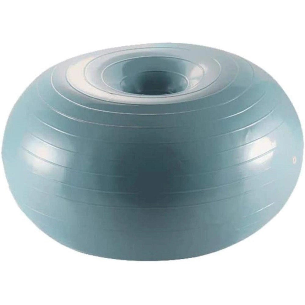 Trade Shop - Ciambella Palla Gonfiabile Allenamento Esercizio Yoga Pilates Con Pompa Grigio -