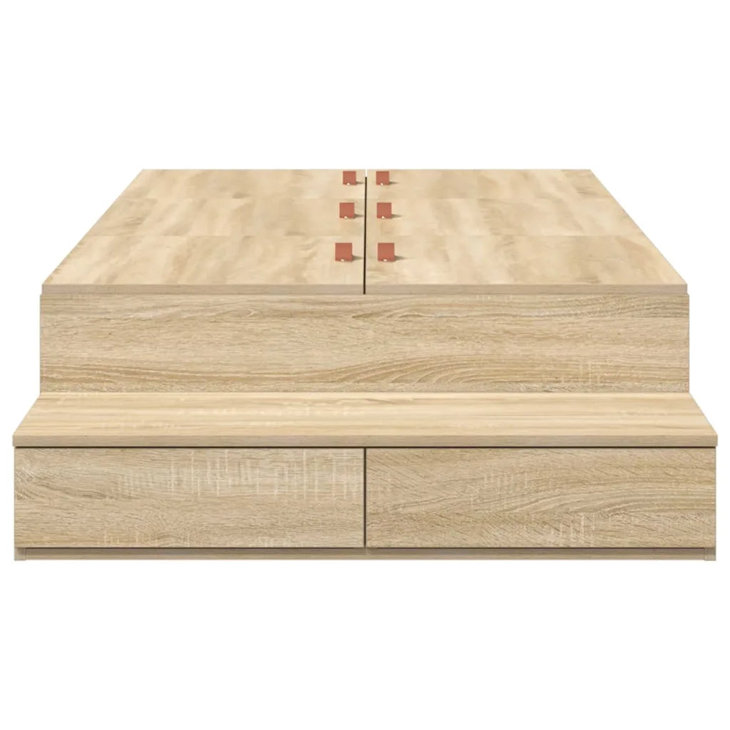 Struttura letto con contenitore Rovere Sonoma 90 cm 3335607
