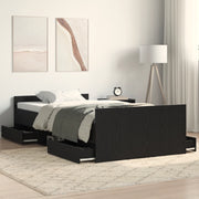 Struttura Letto senza Materasso Nero Rovere 90x190 cm Legno Ingegnerizzato