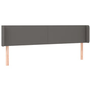 Testiera | Testata ad Orecchio Grigia 183x16x78/88 cm in Similpelle