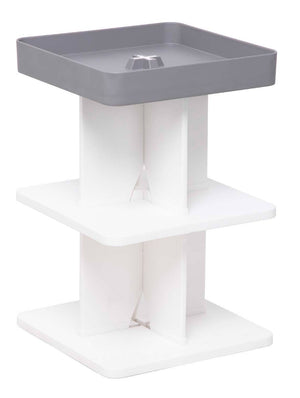 Tavolino Moderno 40x40x60,5 cm in Polipropilene Rigido Grigio