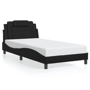 Letto singolo | Letto per adulti | Giroletto Viana senza Materasso Nero 100x200 cm in Similpelle