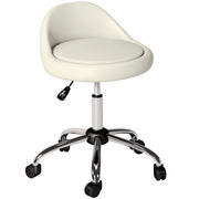 sedia da ufficio girevole regolabile in altezza con ruote; seduta imbottita in similpelle bianca Ã˜50 Ã— 63-83 cm