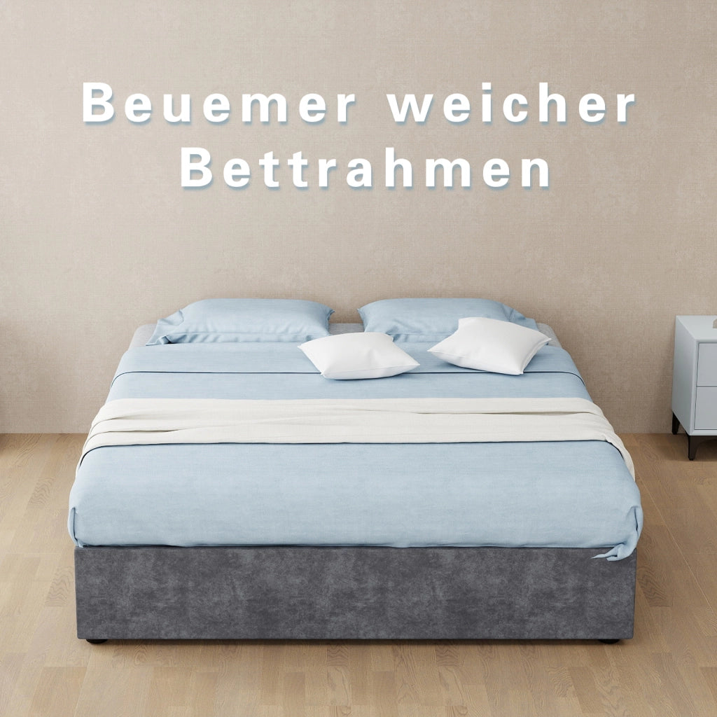 LETTO Struttura letto 140x200 cm Grigio in tessuto e metallo