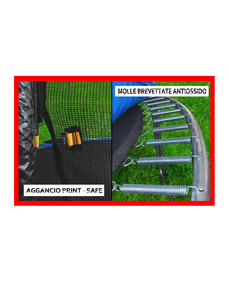 Trampolino elastico 430 cm completo di rete e scaletta Sicorage Ellyse