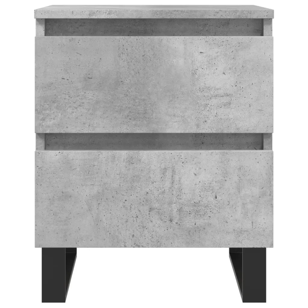 Comodini 2pz-Set di 2 Tavolino da notte Grigio Cemento 40x35x50 cm in Legno Multistrato 742093