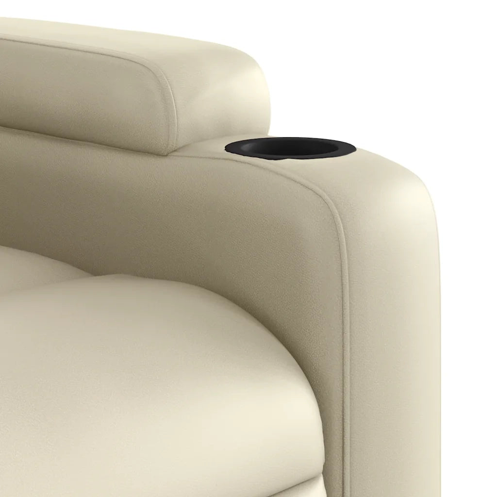 Divano Sedia-Poltrona reclinabile massaggiante in Similpelle Crema 550041