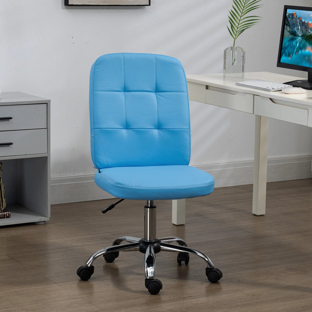 Sedia da Ufficio Girevole in Similpelle ¨C zephmum ¨C Blu, Regolabile 45x59x90-100 cm