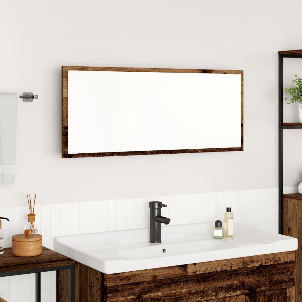 Specchio da Bagno Legno Vecchio Legno ingegnerizzato, Vetro
