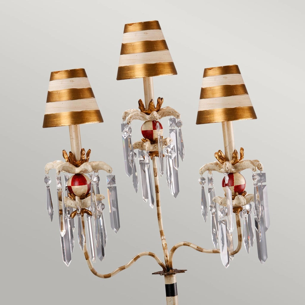 Lampada tavolo Art Déco Birdland 3xE27 oro crema