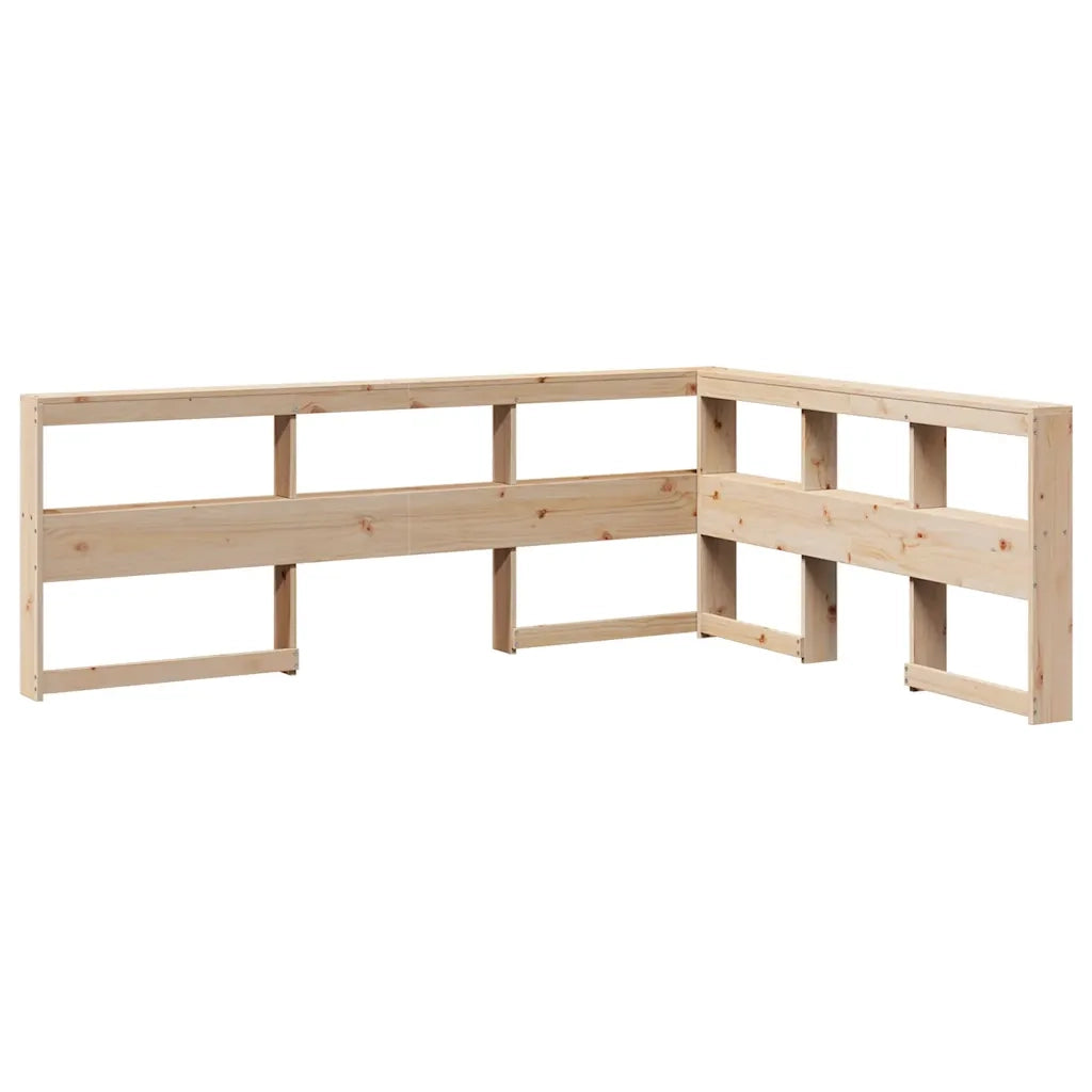 Testiera libreria a L-Testata contenitore 160 cm in Legno Massello di Pino