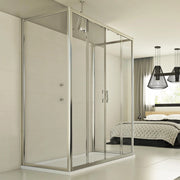 Box Doccia 3 lati 80x160x80 CM H198 trasparente mod. Young Trio 2 Ante