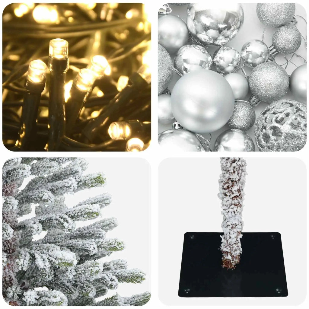 Albero di Natale artificiale con palline 150 cm 150 LED 3466072
