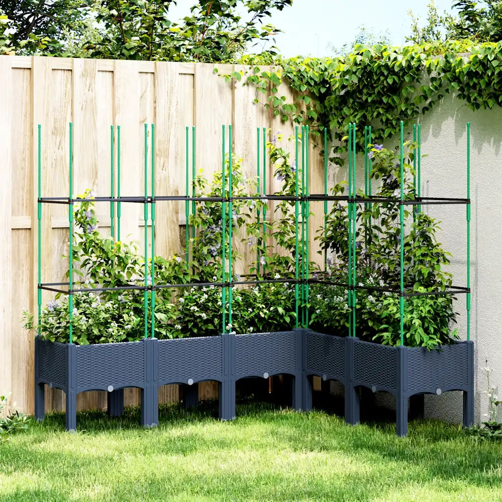 Fioriera Giardino con Graticcio Grigio Blu 160x120x142,5 cm PP 367966