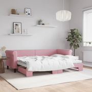 Divano Letto con Letto Estraibile Rosa 80x200 cm in Velluto 3197767