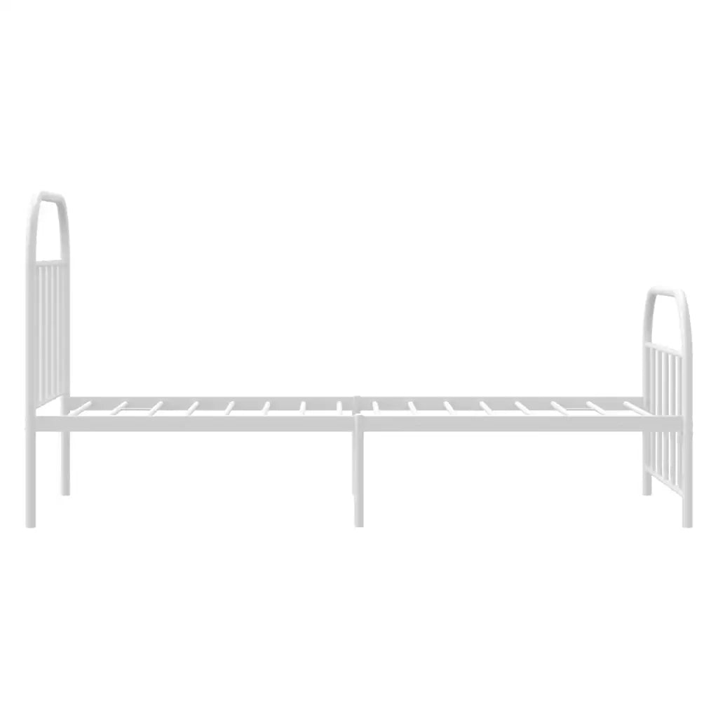 Giroletto con Testiera e Pediera-Struttura Letto Metallo Bianco 90x190 cm 490233
