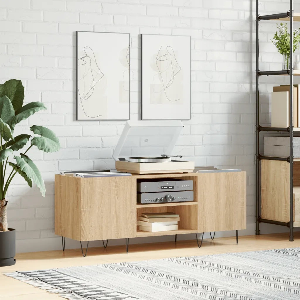 Mobile Porta Dischi Rovere Sonoma 121x38x48cm Legno Multistrato 831679