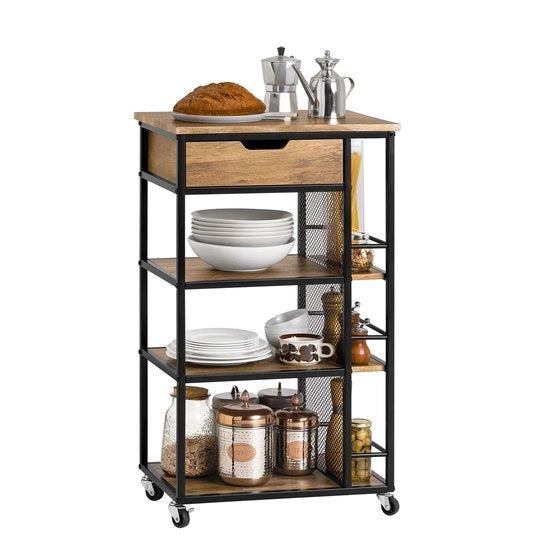 Carrello da cucina - Sedia a rotelle - Industriale - con carico - Legno/Metallo