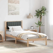 Letto con Testiera Rivestita Grigio scuro 75 x 190 cm 878300