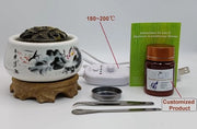 Polvere Aromaterapica Eritrea 15g e Fornace Incenso Elettronico con Massaggio Acupressione Digitale, Senza Bruciatura, Aiuta a Calmare la Mente, Aiuta a Favorire il Sonno...Prodotto Personalizzato, Bruciatore di Olio Essenziale