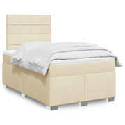 vidaXL Giroletto a Molle con Materasso Crema 120x190 cm in Tessuto