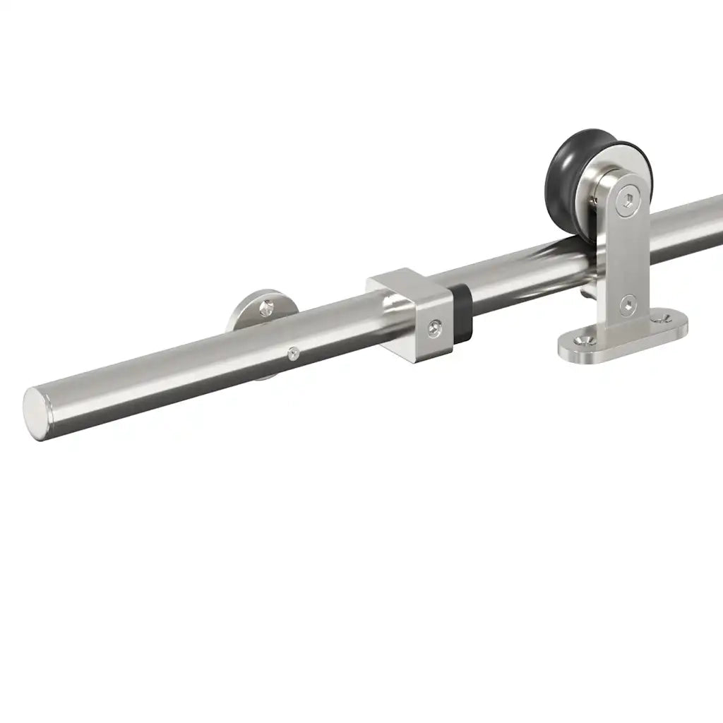 Kit Binari Porta Scorrevole 200 cm Acciaio Inossidabile Argento 4009698