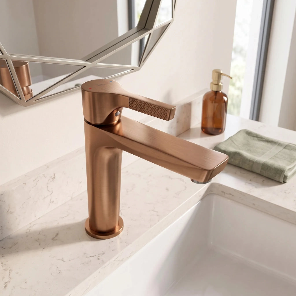 Rubinetto Da Lavabo Premium Rea Maxim Brush Copper Low
